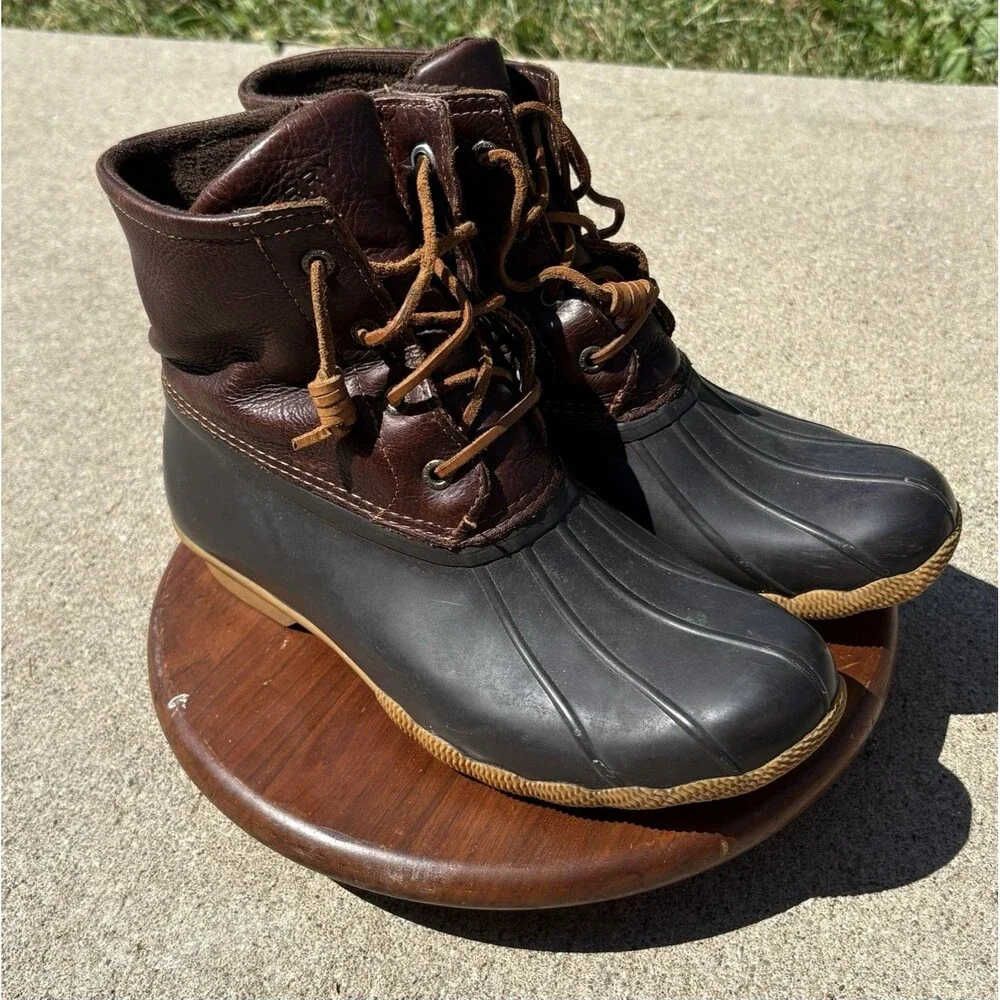 Sperry Top Sider Boots Women’s Sz 9 Brown Duck Waterproof Snow Rain STS91176